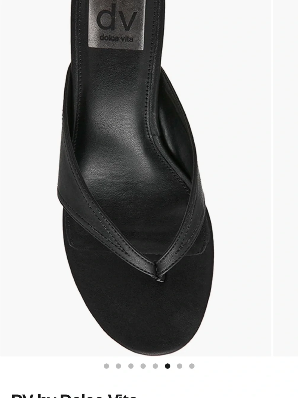 DV by Dolce Vita Black Mid-Heel Thong Mule Sandals